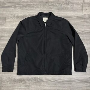 Old Navy Jacket Mens XL Black Long Sleeve Full Zip Lined Windbreaker Collared